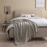 Gestoffeerd bed KARELIA Velours Ravi: Beige	 - 140 x 200cm - Zonder lattenbodem