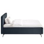 Gestoffeerd bed KARELIA Velours Ravi: Donkerblauw - 140 x 200cm - Zonder lattenbodem