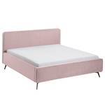 Letto imbottito KARELIA Velluto Ravi: mauve - 180 x 200cm - Senza rete a doghe