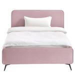 Gestoffeerd bed KARELIA Velours Ravi: Mauve - 140 x 200cm - Zonder lattenbodem