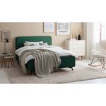 Letto imbottito KARELIA Velluto Ravi: verde antico - 160 x 200cm - Senza rete a doghe