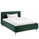 Letto imbottito KARELIA Velluto Ravi: verde antico - 160 x 200cm - Senza rete a doghe