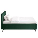 Letto imbottito KARELIA Velluto Ravi: verde antico - 160 x 200cm - Senza rete a doghe