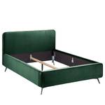 Gestoffeerd bed KARELIA Velours Ravi: Antiek groen - 160 x 200cm - Zonder lattenbodem