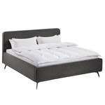 Gestoffeerd bed KARELIA Velours Ravi: Grijsbruin - 200 x 200cm - Zonder lattenbodem