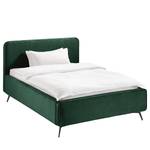 Letto imbottito KARELIA Velluto Ravi: verde antico - 140 x 200cm - Senza rete a doghe