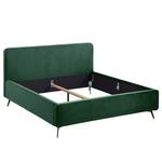 Gestoffeerd bed KARELIA Velours Ravi: Antiek groen - 180 x 200cm - Zonder lattenbodem