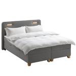 Boxspring Woodmore inclusief verlichting - Grijs/taupe - 180 x 200cm