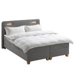 Boxspring Woodmore inclusief verlichting - Grijs/taupe - 140 x 200cm