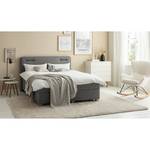 Lit boxspring Woodmore Éclairage inclus - Gris foncé - 180 x 200cm