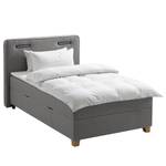 Letto boxspring Woodmore Illuminazione inclusa - Grigio / Talpa - 100 x 200cm