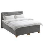 Lit boxspring Woodmore Éclairage inclus - Gris / Taupe - 160 x 200cm