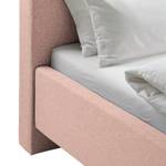 Gestoffeerd bed Woodlake I Geweven stof Mavie: Roze - 200 x 200cm - Zonder opbergruimte