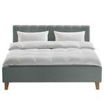 Gestoffeerd bed Woodlake I Geweven stof Mavie: Mint - 200 x 200cm - Zonder opbergruimte