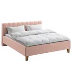 Lit capitonné Woodlake I Tissu Mavie: Rose - 180 x 200cm - Sans espace de rangement