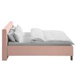 Lit capitonné Woodlake I Tissu Mavie: Rose - 180 x 200cm - Sans espace de rangement