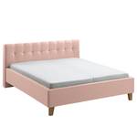 Gestoffeerd bed Woodlake I Geweven stof Mavie: Roze - 180 x 200cm - Zonder opbergruimte