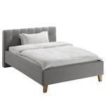 Gestoffeerd bed Woodlake I Geweven stof Mavie: Grijs - 160 x 200cm - Zonder opbergruimte