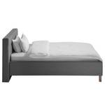 Gestoffeerd bed Woodlake I Geweven stof Mavie: Basalt - 140 x 200cm - Zonder opbergruimte