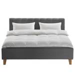 Gestoffeerd bed Woodlake I Geweven stof Mavie: Basalt - 180 x 200cm - Zonder opbergruimte