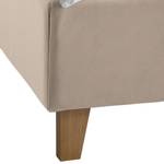 Lit capitonné Woodlake II Velours Ravi: Beige	 - 160 x 200cm - Sans espace de rangement