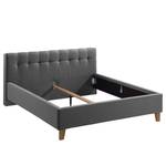 Gestoffeerd bed Woodlake I Geweven stof Mavie: Basalt - 200 x 200cm - Zonder opbergruimte