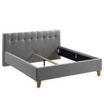 Letto imbottito Woodlake I Tessuto Mavie: grigio - 200 x 200cm - Senza portaoggetti interno