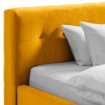 Letto imbottito Woodlake II Velluto Ravi: giallo senape - 160 x 200cm - Senza portaoggetti interno