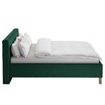 Gestoffeerd bed Woodlake II Velours Ravi: Antiek groen - 200 x 200cm - Zonder opbergruimte