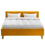 Letto imbottito Woodlake II Velluto Ravi: giallo senape - 180 x 200cm - Senza portaoggetti interno