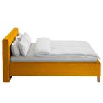 Letto imbottito Woodlake II Velluto Ravi: giallo senape - 180 x 200cm - Senza portaoggetti interno