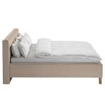 Lit capitonné Woodlake II Velours Ravi: Beige	 - 180 x 200cm - Sans espace de rangement