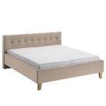 Gestoffeerd bed Woodlake II Velours Ravi: Beige	 - 180 x 200cm - Zonder opbergruimte