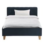 Gestoffeerd bed Woodlake II Velours Ravi: Donkerblauw - 160 x 200cm - Zonder opbergruimte