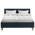 Gestoffeerd bed Woodlake II Velours Ravi: Donkerblauw - 180 x 200cm - Zonder opbergruimte