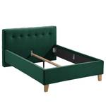 Letto imbottito Woodlake II Velluto Ravi: verde antico - 160 x 200cm - Senza portaoggetti interno