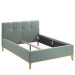 Gestoffeerd bed Kaarina Geweven stof Mavie: Mint - 140 x 200cm - Zonder opbergruimte