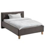 Gestoffeerd bed Woodlake II Velours Ravi: Grijsbruin - 140 x 200cm - Zonder opbergruimte