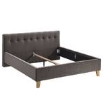 Letto imbottito Woodlake II Velluto Ravi: grigio marrone - 180 x 200cm - Senza portaoggetti interno