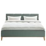 Letto imbottito Kaarina Tessuto Mavie: menta - 200 x 200cm - Senza portaoggetti interno