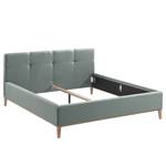 Gestoffeerd bed Kaarina Geweven stof Mavie: Mint - 200 x 200cm - Zonder opbergruimte