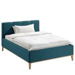 Letto imbottito Kaarina Tessuto Mavie: blu pavone - 140 x 200cm - Senza portaoggetti interno