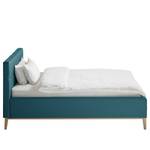 Letto imbottito Kaarina Tessuto Mavie: blu pavone - 140 x 200cm - Senza portaoggetti interno