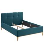 Letto imbottito Kaarina Tessuto Mavie: blu pavone - 140 x 200cm - Senza portaoggetti interno