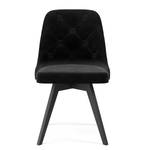 Gestoffeerde stoelen Lux I (set van 2) fluweel/massief eikenhout - Stof Vika: Zwart - Zwart