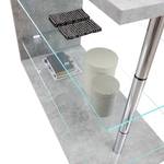 Bartisch Mullin inkl. LED-Beleuchtung - Glas / Metall - Beton Dekor / Chrom