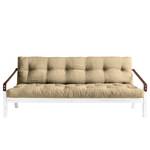 Schlafsofa Poetry I Webstoff, Leinen - Beige - Weiß