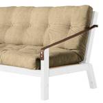 Schlafsofa Poetry I Webstoff, Leinen - Beige - Weiß