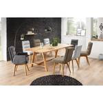 Gestoffeerde stoelen Kexby (set van 2) geweven stof/massief wild eikenhout - wild eikenhout - Lichtgrijs