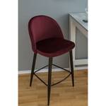 Barstoelen Jacklin II (2 stuk) fluweel/metaal - zwart - Bordeauxrood